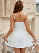 Ruched Embellished Button Backless Cami Dress
